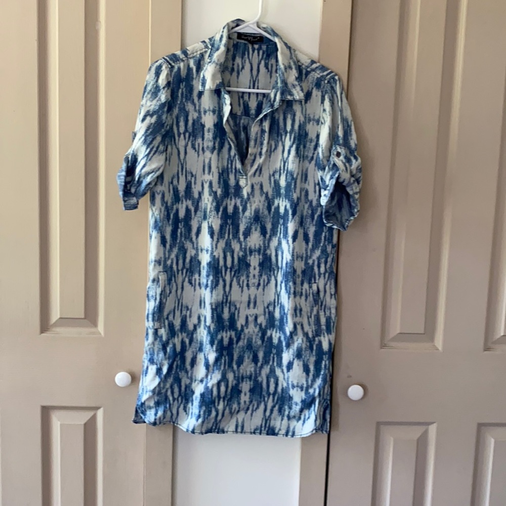 Denim tie-dye tunic dress!